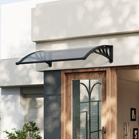 Black Modern Door Window Awning UV Protection Polycarbonate Canopy