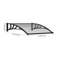 Black Modern Door Window Awning UV Protection Polycarbonate Canopy