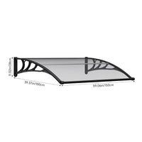 Black Modern Door Window Awning UV Protection Polycarbonate Canopy