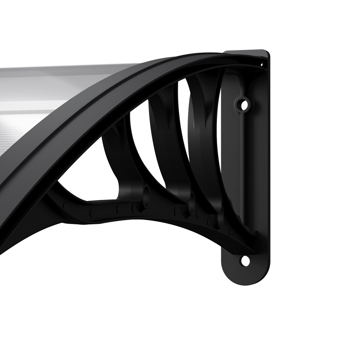 Black Modern Door Window Awning UV Protection Polycarbonate Canopy