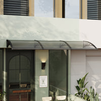 Black Modern Door Window Awning UV Protection Polycarbonate Canopy