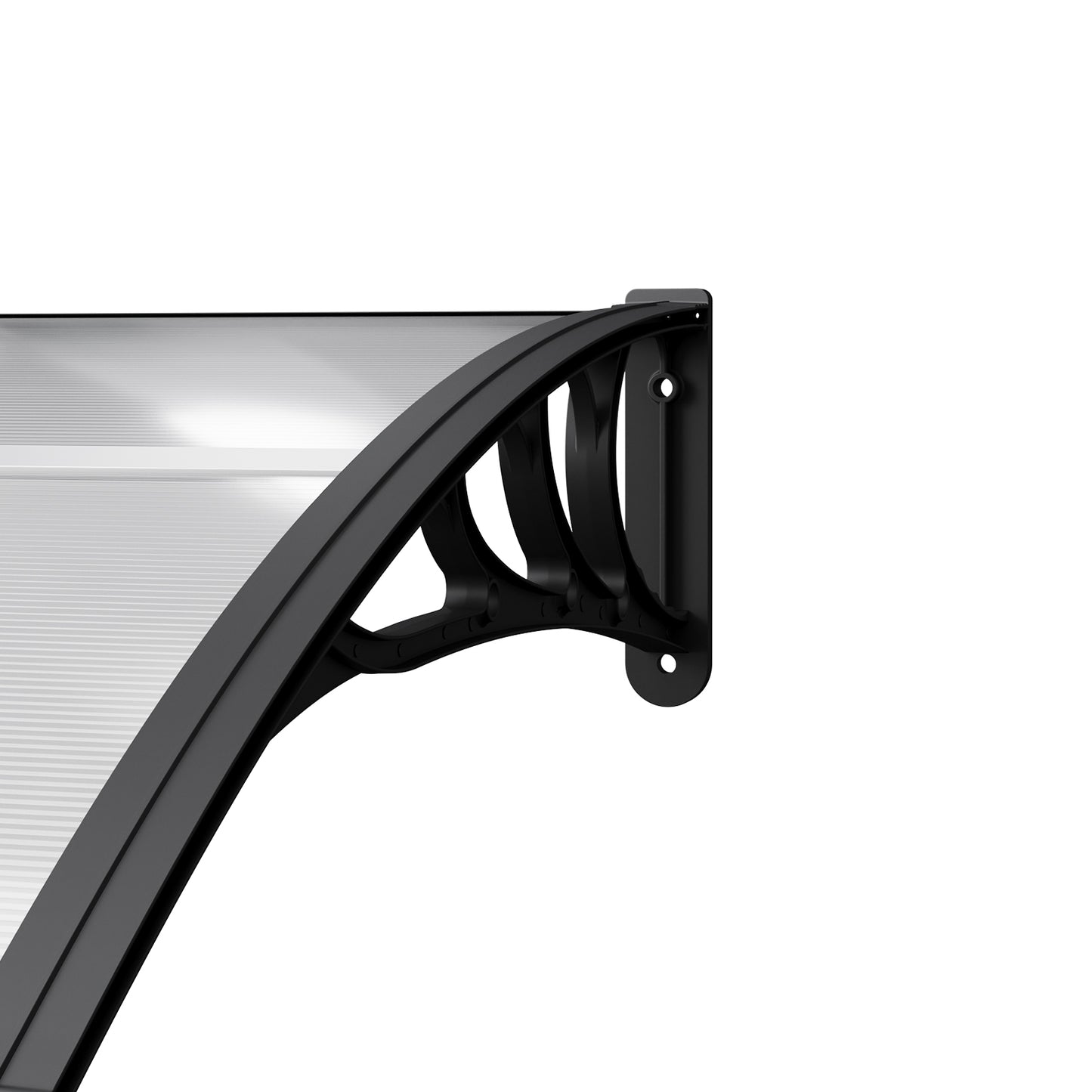 Black Modern Door Window Awning UV Protection Polycarbonate Canopy