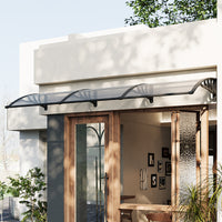 Black Modern Door Window Awning UV Protection Polycarbonate Canopy