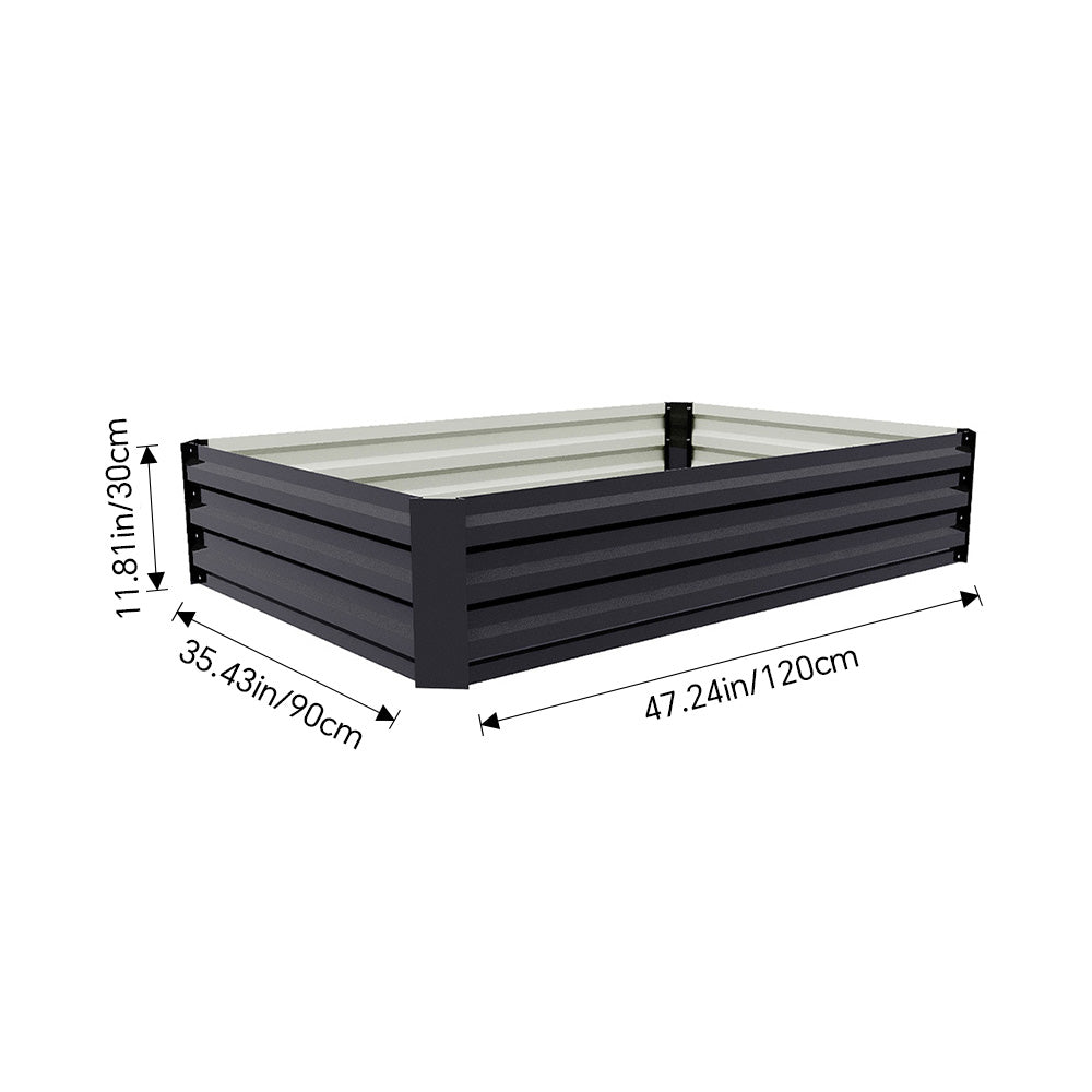 3.9x3ft Galvanised Steel Raised Garden Bed Outdoor Planter Box