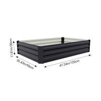 3.9x3ft Galvanised Steel Raised Garden Bed Outdoor Planter Box