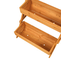 2.1x2.5ft 3 Tier Wooden Planter Box Fir Wood Garden Raised Bed