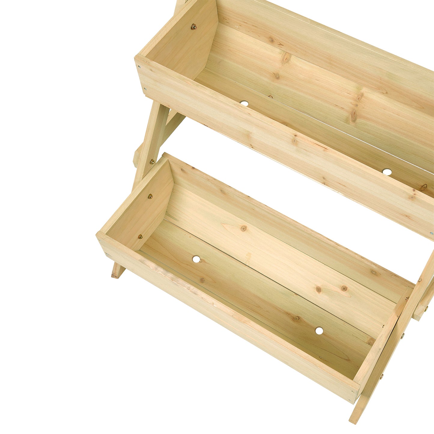 2.1x2.5ft 3 Tier Wooden Planter Box Fir Wood Garden Raised Bed