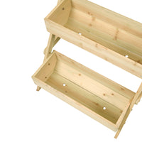 2.1x2.5ft 3 Tier Wooden Planter Box Fir Wood Garden Raised Bed