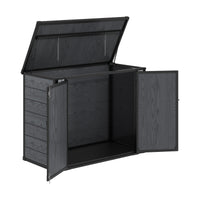 Wood Grain Finish Garden Tool/Bin Storage Shed