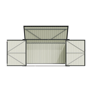 8x3ft Metal Wheelie Bin Storage Shed With Double Doors And Lockable Design