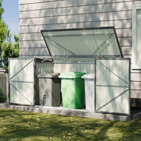 8x3ft Metal Wheelie Bin Storage Shed With Double Doors And Lockable Design