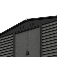 Large Metal Garden Storage Tool Shed with Wood Effect Sliding Door