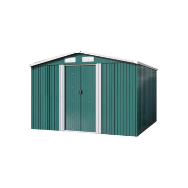 Large Metal Garden Storage Tool Shed with Lockable Sliding Doors and Ventilation