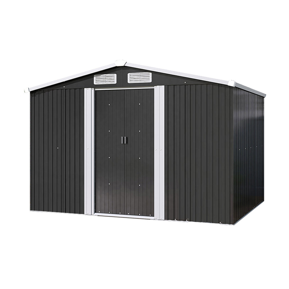 6x8ft Heavy Duty Metal Garden Storage Tool Shed Lockable Apex Roof