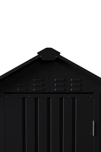 4x4FT Metal Garden Tool Shed With Apex Roof Lockable Door And 4 Vents
