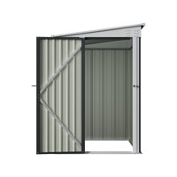 4x6FT Metal Garden Tool Shed With Pent Roof Lockable Door And Vents