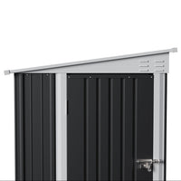4x6FT Metal Garden Tool Shed With Pent Roof Lockable Door And Vents