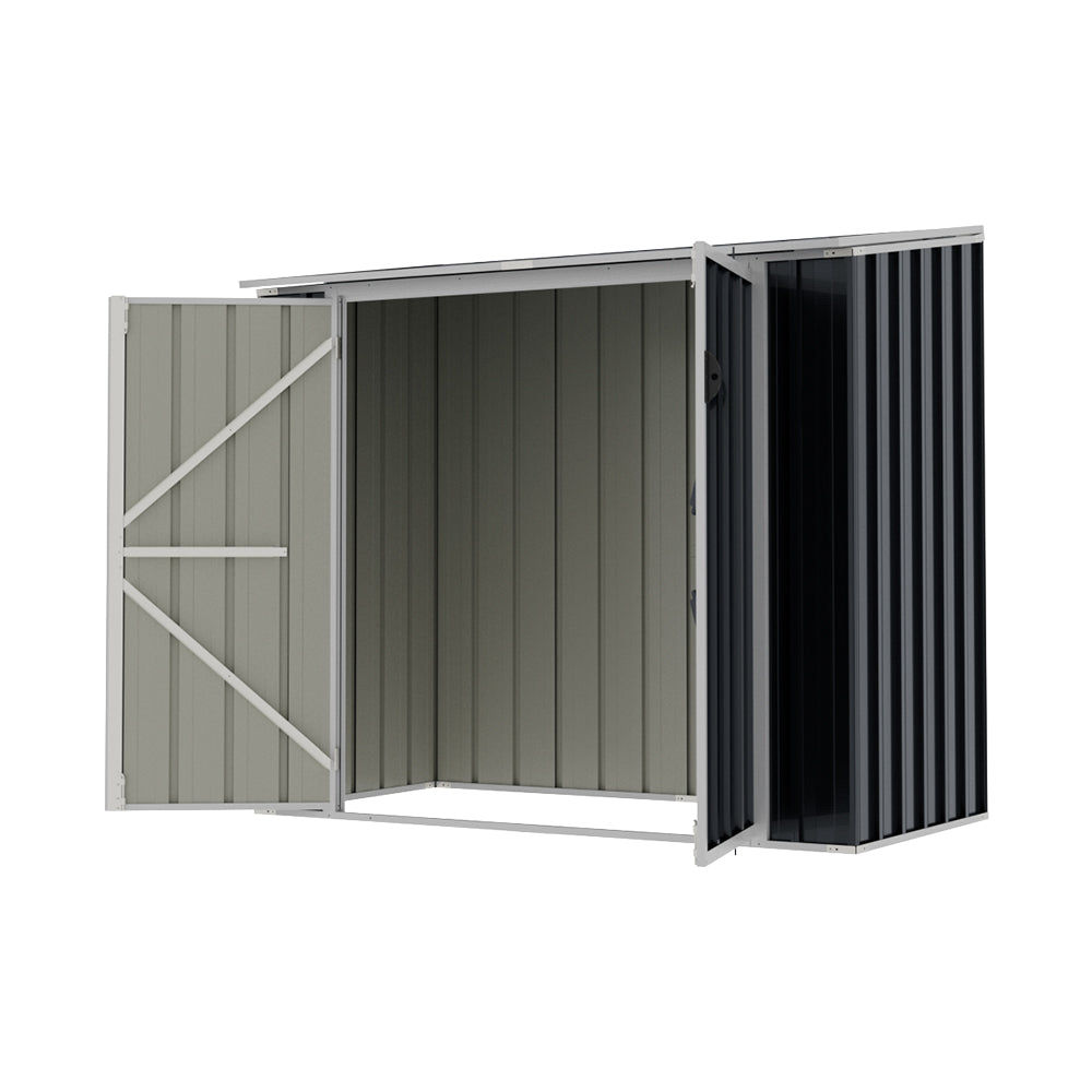 5x3ft Metal Bin Storage Shed Lockable Pent Roof Garden Unit