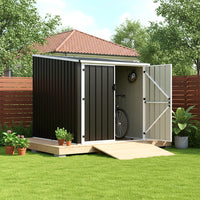 5x7ft Metal Lockable Garden Bike Storage Shed 3 Bikes Pent Roof