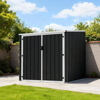 5x7ft Metal Lockable Garden Bike Storage Shed 3 Bikes Pent Roof