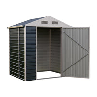 6ft Metal Lockable Garden Storage Shed Apex Roof Ventilated