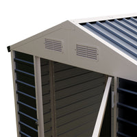 6ft Metal Lockable Garden Storage Shed Apex Roof Ventilated