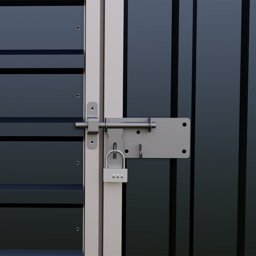 6ft Metal Lockable Garden Storage Shed Apex Roof Ventilated