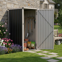 3x3ft Metal Garden Storage Shed Lockable Pent Roof Compact Unit