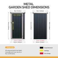 3x3ft Metal Garden Storage Shed Lockable Pent Roof Compact Unit