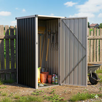 3x3ft Metal Garden Storage Shed Lockable Pent Roof Compact Unit