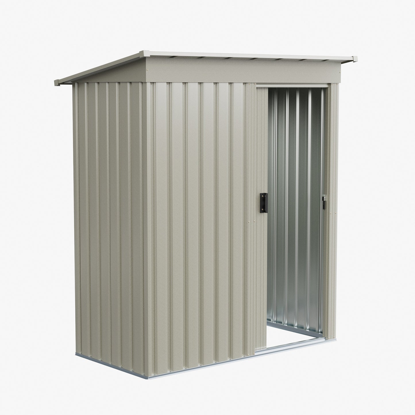 3x5ft Metal Lockable Garden Storage Shed With Sliding Door