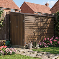 4.6 x 9FT Metal Pent Roof Garden Tool Storage Shed With Double Doors And Hooks