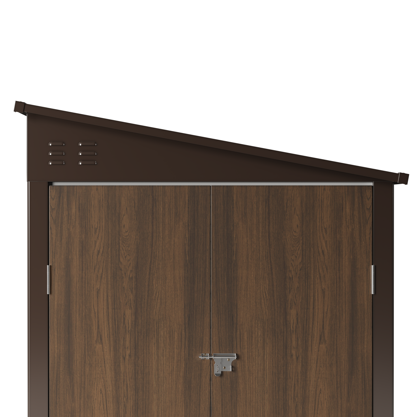 4.6 x 9FT Metal Pent Roof Garden Tool Storage Shed With Double Doors And Hooks