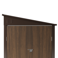 4.6 x 9FT Metal Pent Roof Garden Tool Storage Shed With Double Doors And Hooks