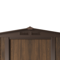 4x8FT Outdoor Metal Garden Tool Storage Shed with Log Storage