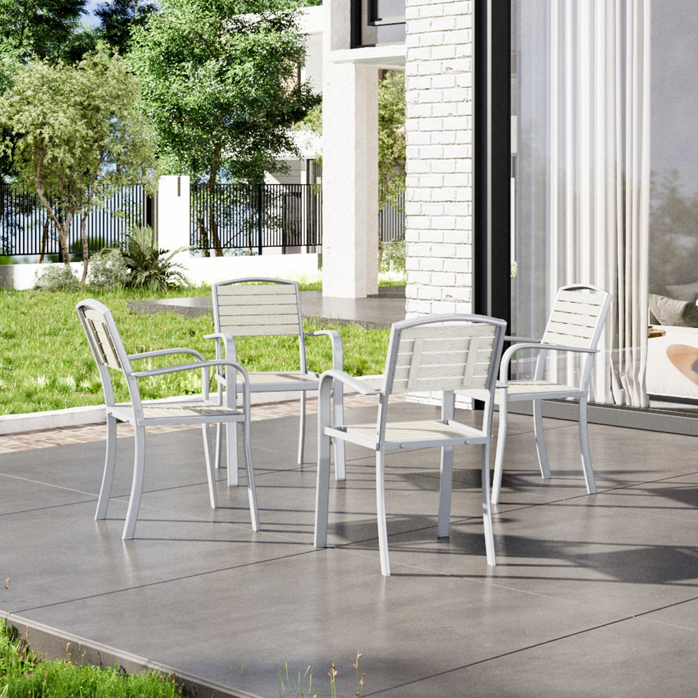 Garden Patio Armchairs with Metal Legs Set