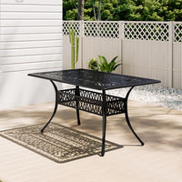White/Black Cast Aluminium Hollow Garden Patio Table