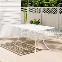 White/Black Cast Aluminium Hollow Garden Patio Table