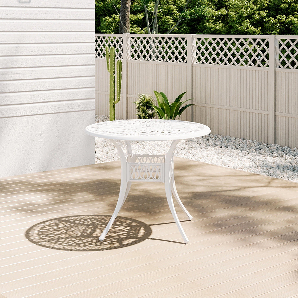White/Black Garden Round Hollow Patio Table