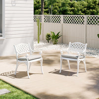 2 Pcs Garden Cast Aluminium Patio Armchair