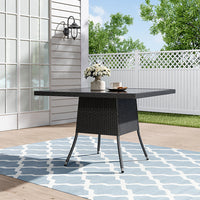 105cm Garden Rattan Patio Table with Parasol Hole