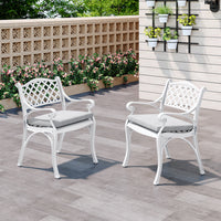 2 Pcs Garden Cast Aluminium Patio Armchair