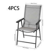 2/4/6Pcs Black Folding Garden Patio Chairs