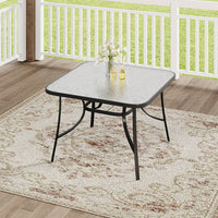 105cm Patio Square Garden Table with the Umbrella Hole