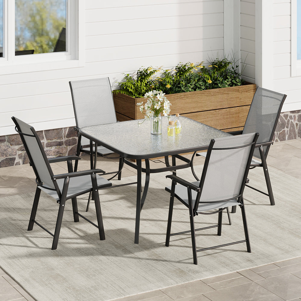 105cm Patio Square Garden Table with the Umbrella Hole