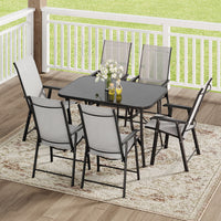 Black Round/Rectangular Garden Patio Table with Umbrella Hole