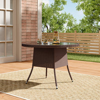 105cm Garden Rattan Patio Table with Parasol Hole