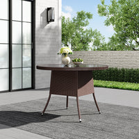 105cm Garden Rattan Patio Table with Parasol Hole