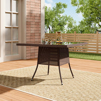 105cm Garden Rattan Patio Table with Parasol Hole