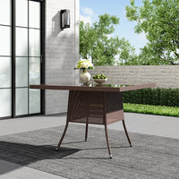 105cm Garden Rattan Patio Table with Parasol Hole